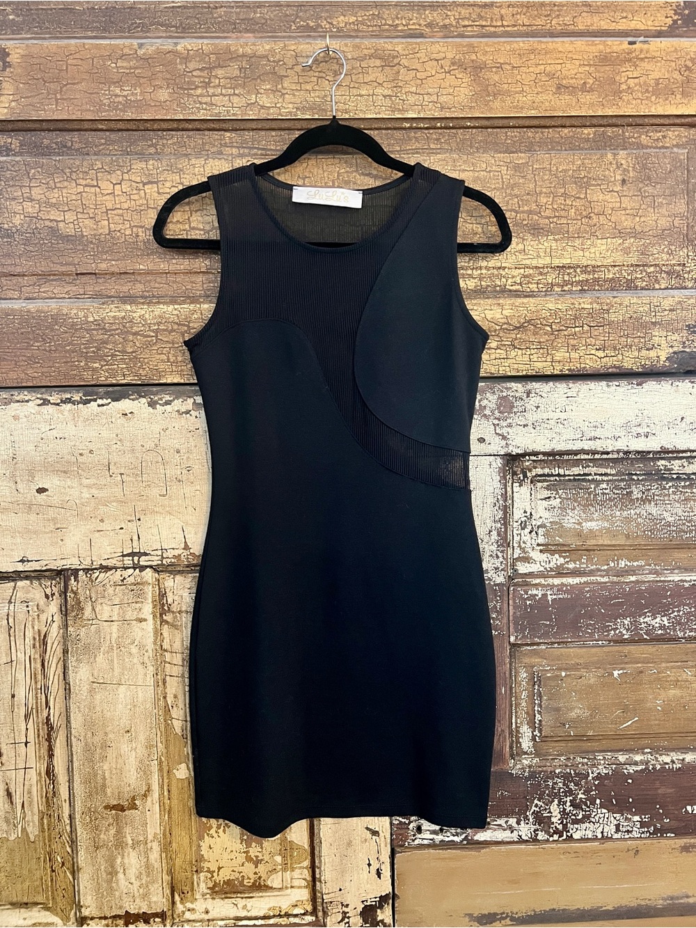 Lulu’s Black Sheer Mesh Bodycon Mini Dress Modern Cocktail Dress